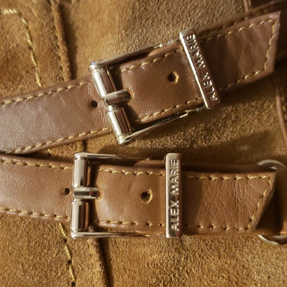 ALEX MARIE SZ 5.5 TAN SUEDE ANKLE BOOTIES - Picture 10 of 10